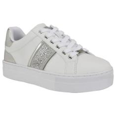 Imagem de Nine West Tênis feminino Gator, Branco/Prata 141, 35
