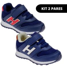 Imagem de Kit 2 Tênis Masculino Infantil de Criança Casual Escolar-Masculino