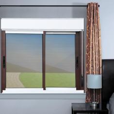 Imagem de Janela Elite 2 Folhas Moveis com Persiana Integrada 140 X 150 Vidro Reflex Mix Corten