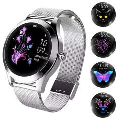 Relogio Smartwatch Feminino(Fazer/Atender Chamada),1.85''Smart Watch Com  controle de voz AI,Pressão arterial/SpO2/monitor de freqüência cardíaca  Fitness Watch Bluetooth para iPhone Android Phone