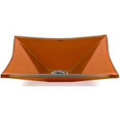 Imagem de Cuba de vidro Grand Sulle 40x40 Cm - Vidro Esmaltado laranja