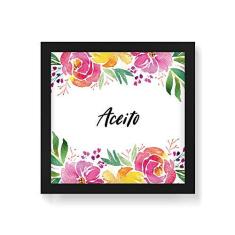 Imagem de Arte Maníacos Quadro Decorativo Floral Aceito - 30x30cm (Moldura em laca )