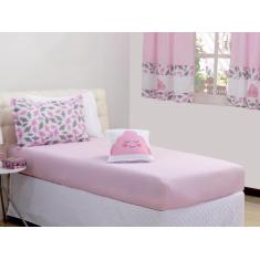 Imagem de Jogo De Cama Lençol Solteiro Nuvem Rosa 03 Peças - Deccoralle