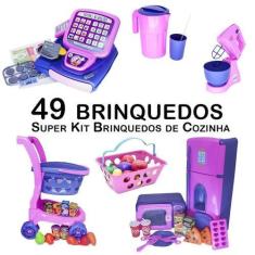 Imagem de Kit Cozinha Infantil Carinho Caixa Geladeira Microondas 49P - Altimar