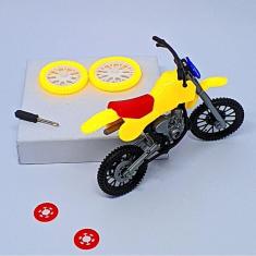 Imagem de Mini Moto de dedo Brinquedo Infantil Coleção Cross Motocross Montar motocicleta + Acessórios de troca Fenda Rodas