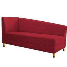 Imagem de Recamier Divã Valéria 160cm Lado Direito Suede Vermelho - Amarena Móveis