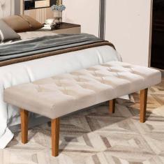 Imagem de Recamier Quarto Sala Banco Paris 130cm Suede Pavia - Mobigu, Bege