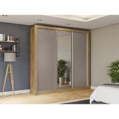 Imagem de Guarda-Roupa 3 Portas De Correr 2 Gavetas Com Espelho - Kappesberg