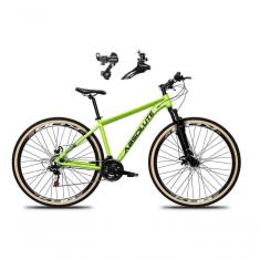 Imagem de Bicicleta Aro 29 Absolute Nero 5 Alumínio 24v Câmbios Shimano Garfo Suspensão Pneu Faixa - Verde Tam.17