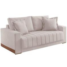 Imagem de Sofá Vicam Buzios com Almofadas Soltas 3 Lugares Tecido Linho 200cm Vicam Cor Bege