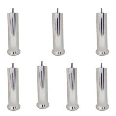 Imagem de Kit 8 pés para cama box metalizado 13 cm de altura