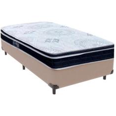 Imagem de Cama Box Bege e Colchão Orthosono D33 Com Euro Pillow Solteiro Anjos