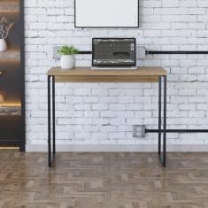 Imagem de Escrivaninha Estilo Industrial 90cm Dynamica Yescasa Lamina Mel/Preto
