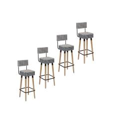 Imagem de Kit 4 Banquetas Altas Estofadas Florença Cardan - Adz