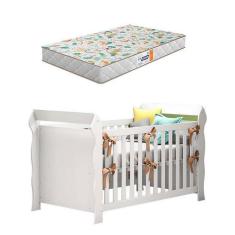 Imagem de Berço Americano Lara Branco Brilho com Colchão Gazin  Carolina - Carol