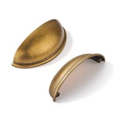 Imagem de khtumeware Pacote com 10 puxadores de gaveta de latão antigo de 7,6 cm puxadores de armário puxadores de armário de cozinha vintage puxadores de gaveta puxadores de orifício central de 7,6 cm