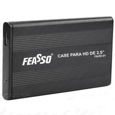 Imagem de Case Gaveta Para HD 2,5 SATA de Notebook Sata USB 2.0 Preto Alumínio Feasso FAHD-01