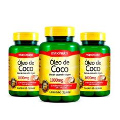Imagem de Kit 3 Óleo De Coco Extra Virgem 60 Capsulas 1000Mg Maxinutri