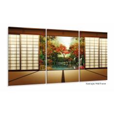 Imagem de Quadro Decorativo Janela do Japão 120x60 3 peças em tecido