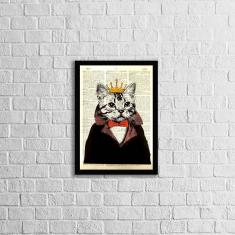 Imagem de Quadro Decorativo Gato Rei 45x34cm