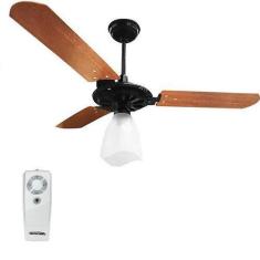 Imagem de Ventilador De Teto Com Controle Remoto Yris 150W E 180W Preto Pás Mogn