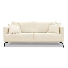 Imagem de Sofá 2 Lugares Pé De Ferro Preto Rafaela 160 Cm Linho S04 - D'rossi Cor Perola