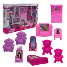 Imagem de Kit de Acessórios para Casa Casinha Para Boneca da Nina Brinquedo com 12 Unidades