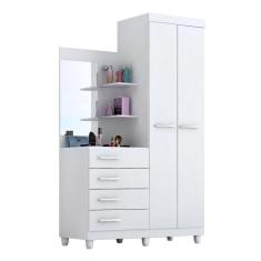 Imagem de Guarda Roupa Solteiro com Espelho 2 Portas 4 Gavetas Melissa ACP Móveis Flex Color