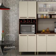 Imagem de Paneleiro Duplo 4 Portas com Torre Quente Pérola Valdemóveis Chocolate/Off White