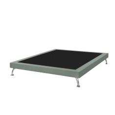 Imagem de Base Cama Box King Casal Japonesa 195Cm Em Veludo Cinza - Cor: Preto