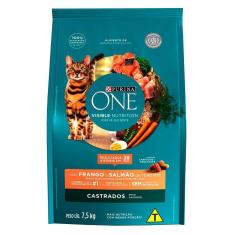 Imagem de Ração Seca Nestlé Purina One Frango E Salmão Para Gatos Castrados - 7,5 Kg