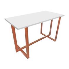 Imagem de Mesa Halden C/ Tampo 120 X 60 Cm Escritório Cobre/Branco - Genus Móvei