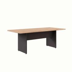 Imagem de mesa de reunião retangular ameixa e preta