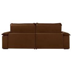 Imagem de Sofá 5 Lugares Retrátil e Reclinável Jobi Veludo Marrom 297 cm