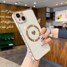 Imagem de Jmltech Capa para iPhone 15 Plus com MagSafe Silicone à Prova de Choque Design Bonito Proteção de Câmera de Silicone Macio Protetor Adorável Coração Capas de Telefone para iPhone 15 Plus 6,7 polegadas