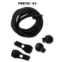 Imagem de Kit 5 Cadarços Elásticos Stretch Para Tênis Triathlon Preto
