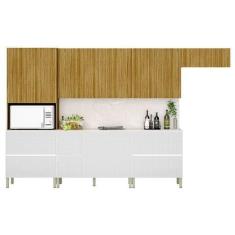 Imagem de Cozinha Modulada Art 8 Peças Freijó Ártico Riscatto  Kits Paraná