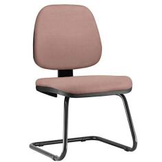 Imagem de Cadeira Para Escritório Job L02 Fixa Suede Rosê - Lyam Decor