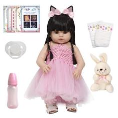 Imagem de Boneca Reborn Bailarina Morena Baby Toda De Vinil Siliconado - Cegonha