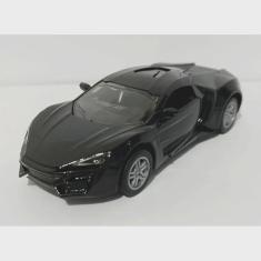 Imagem de Carrinho Miniatura Lykan Abre Porta Fricção Metal Escala 1:32(Preto)