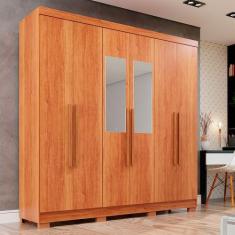 Imagem de Guarda-Roupa Casal Com Pé 6 Portas Com Espelho 2 Gavetas Recife Sallêt