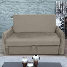 Imagem de Sofá Cama 2 Lugares Com Baú Fabian Veludo Cappuccino