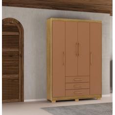 Imagem de Guarda-roupa Solteiro 4 Portas e 3 Gavetas Madri - Vila Rica