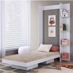 Imagem de Cama Solteiro com Estante Articulável Vertical Vancouver para colchões