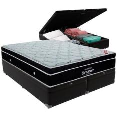 Imagem de Cama Box Baú e Colchão Elegant Molas Ensacadas King Ortobom,  Preto