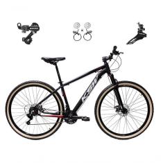 Imagem de Bicicleta Aro 29 Ksw Xlt 24v K7 Câmbios Shimano Freio Hidráulico Garfo Trava Pneu Faixa - Preto/vermelho/branco Tam.17