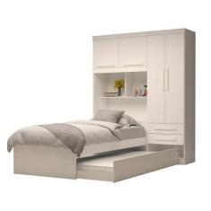 Imagem de Guarda Roupa Solteiro 100 % Mdf Flex Color Com Bicama E Baú 4 Portas 2