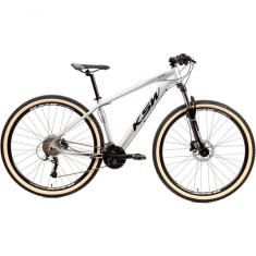 Imagem de Bicicleta Aro 29 Ksw Xlt 27v Freio Hidráulico K7 Garfo Trava Pneu Faixa - Branco Tam.21