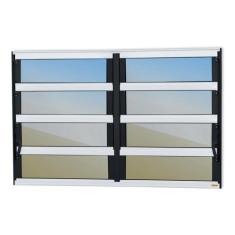 Imagem de Janela de Alumínio Basculante 2 Seções 80x120cm Vidro Espelhado Elite 