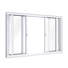 Imagem de Janela de Alumínio Correr Abertura Central 2 Folhas Móveis e 2 Fixas 100x120 Lucasa Branco